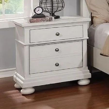 Vintage 3-Drawer Nightstand with USB Chargers